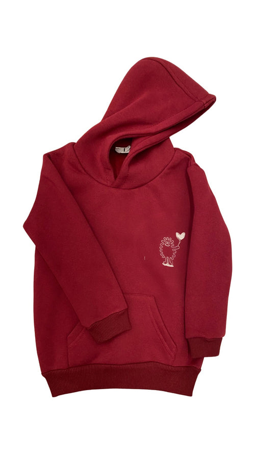 Kids Heavyweight Hoodie in Burgundy