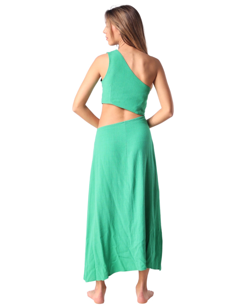 Cut Out 'Green' Linen Dress