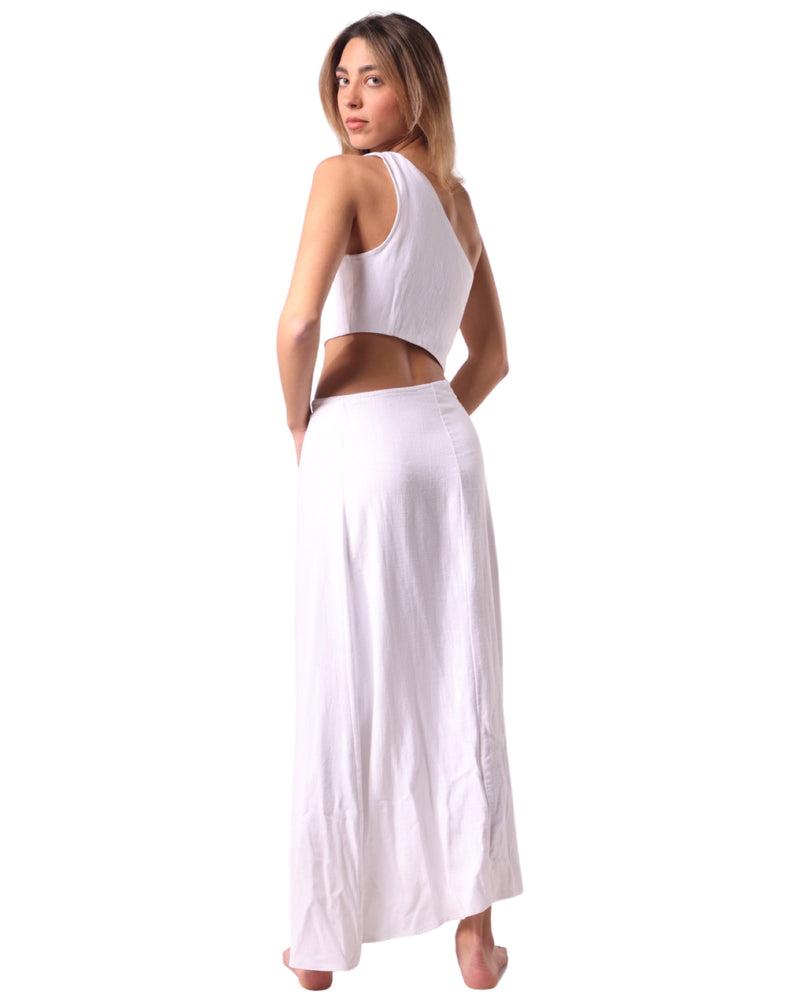 Cut Out 'White' Linen Dress